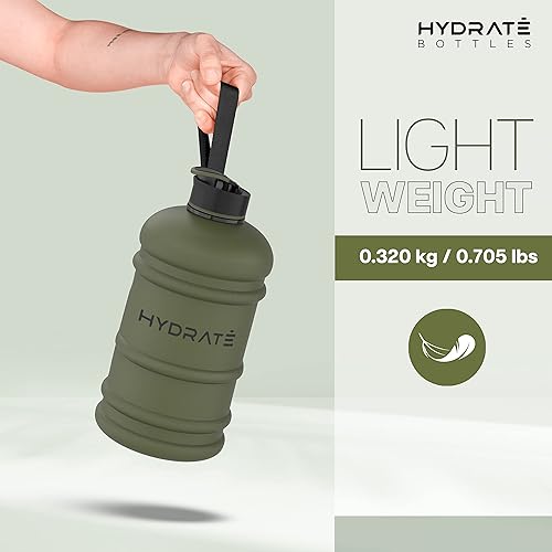 Miniatura 6 de HYDRATE XXL Jug - Botella de agua de 128 onzas, sin BPA, a prueba de fugas, tapa abatible, ideal para el gimnasio, recipiente de agua transparente