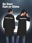 Men‘s Long Hooded Safety Rain Jacket Waterproof Emergency Raincoat Poncho