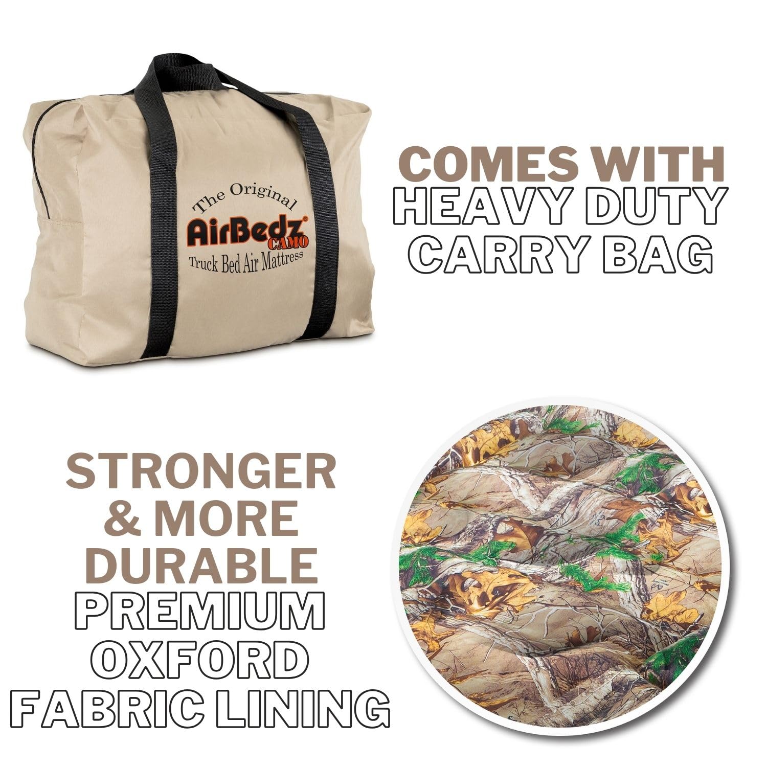 AirBedz RealTree Camo PPI 405 średni rozmiar 13,5 cm krótkie łóżko z wbudowaną baterią akumulatorową pompką powietrza z materacem tylnej klapy, 1 opakowanie