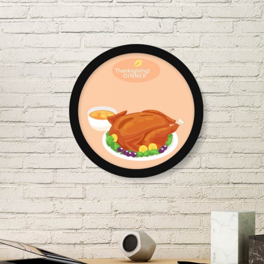 Tableau Turquie de Thanksgiving : cadre noir moyen pour déco murale