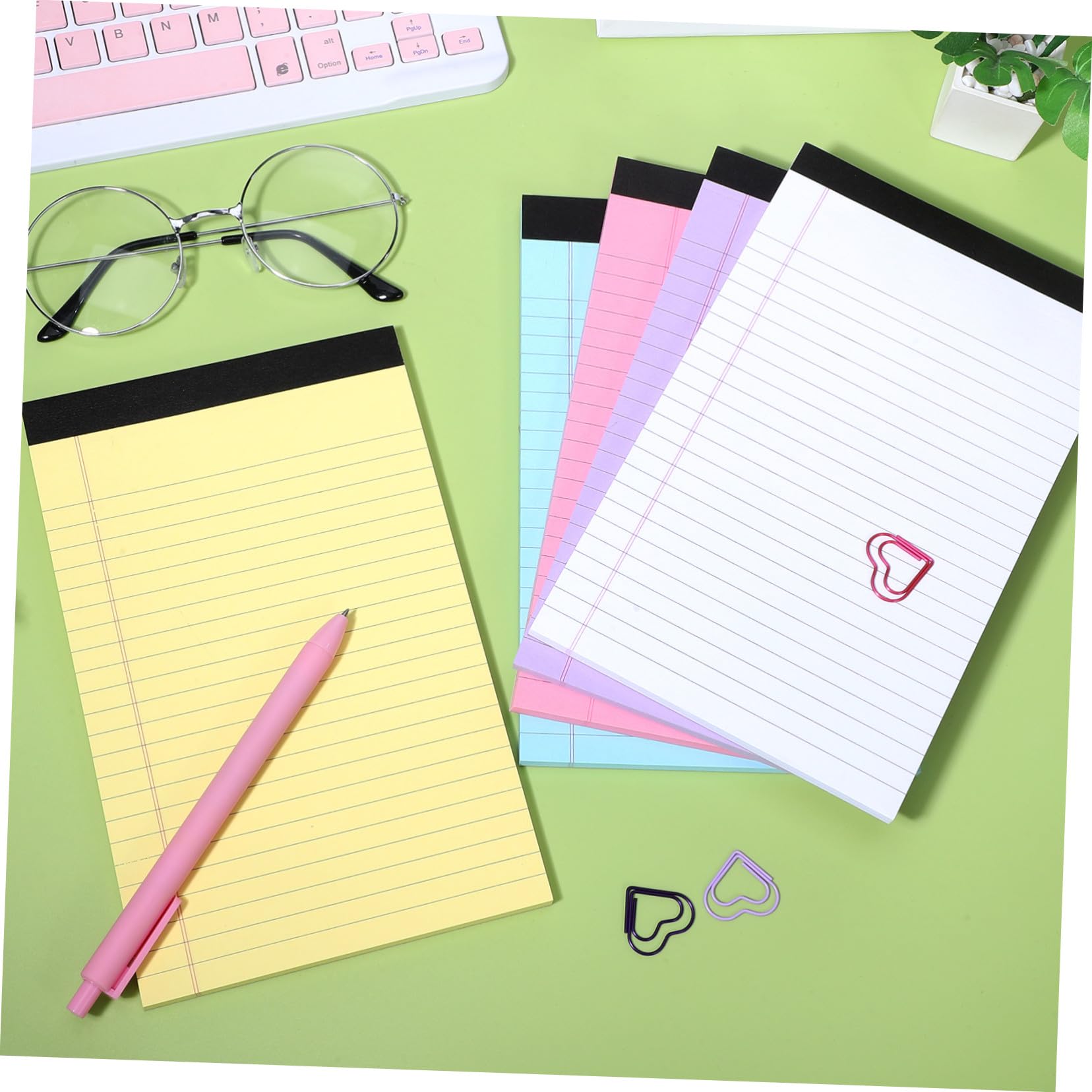10 Stück-Pack Schreibtisch Notizblock mit Farbigem Linierten Papier 50 Blatt pro Block Glattes für Büro und Unterwegs