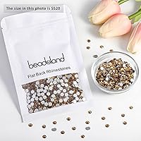 Vista 292 de Beadsland 1440 diamantes de imitación de cristal con parte trasera plana, gemas redondas, sombra dorada, SS20, 0.181-0.189 in