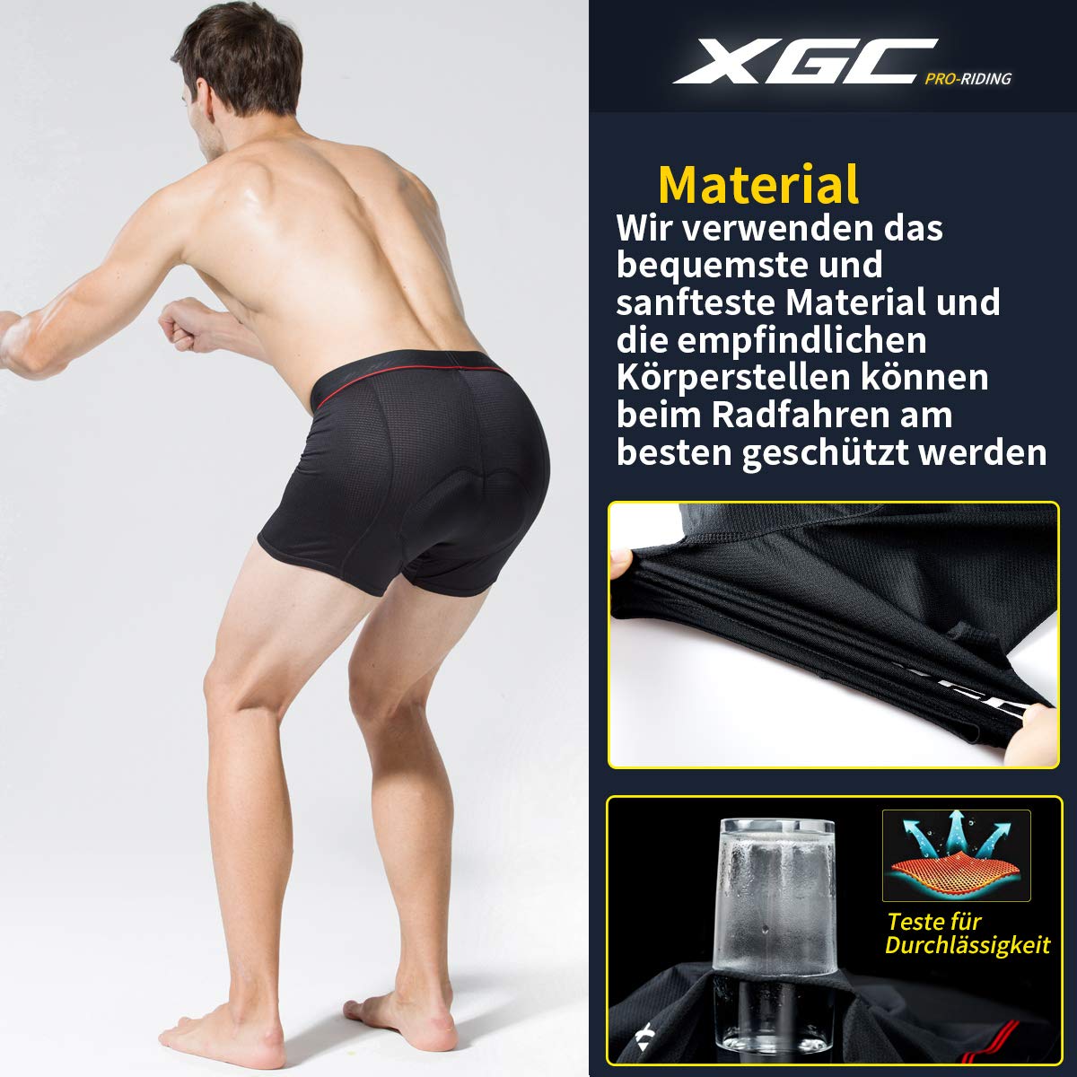 Short de cyclisme homme rembourrage gel 4D respirant haute densité