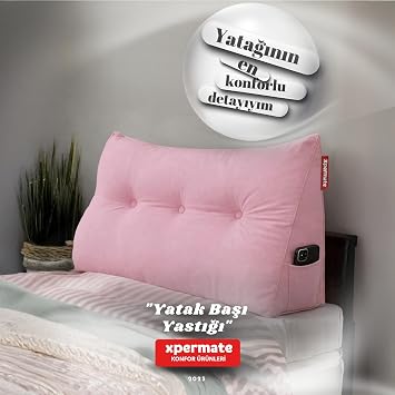 Xpermate Yatak Başı Yastığı Sırt ve Bel Destek Yastığı 90 cm Yaslanma ve Dinlenme Yastığı