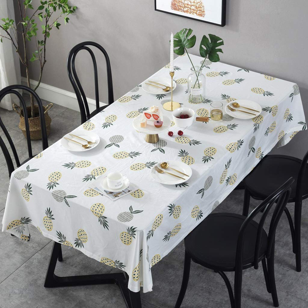 Nappe ronde en coton et lin rustique pour table de cuisine ou de repas