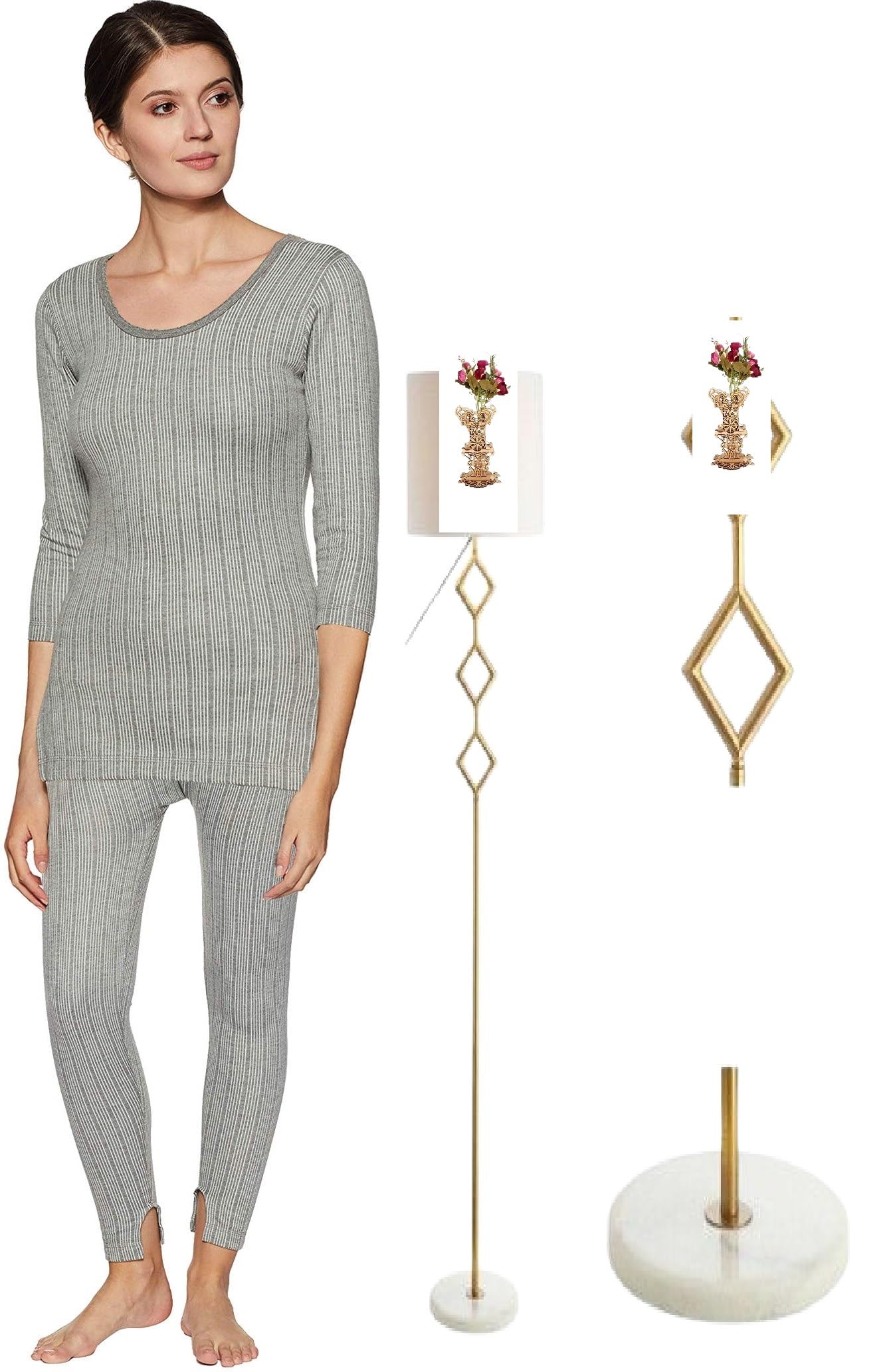 Ladies 3/4 Thermal Top and Lower Set.