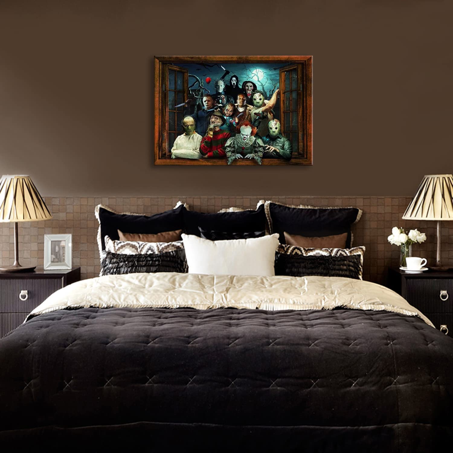 AhCor Poster Mercredi Série TV - Impression Sur Toile 50x75 Cm Sans Cadre - Décoration Chambre