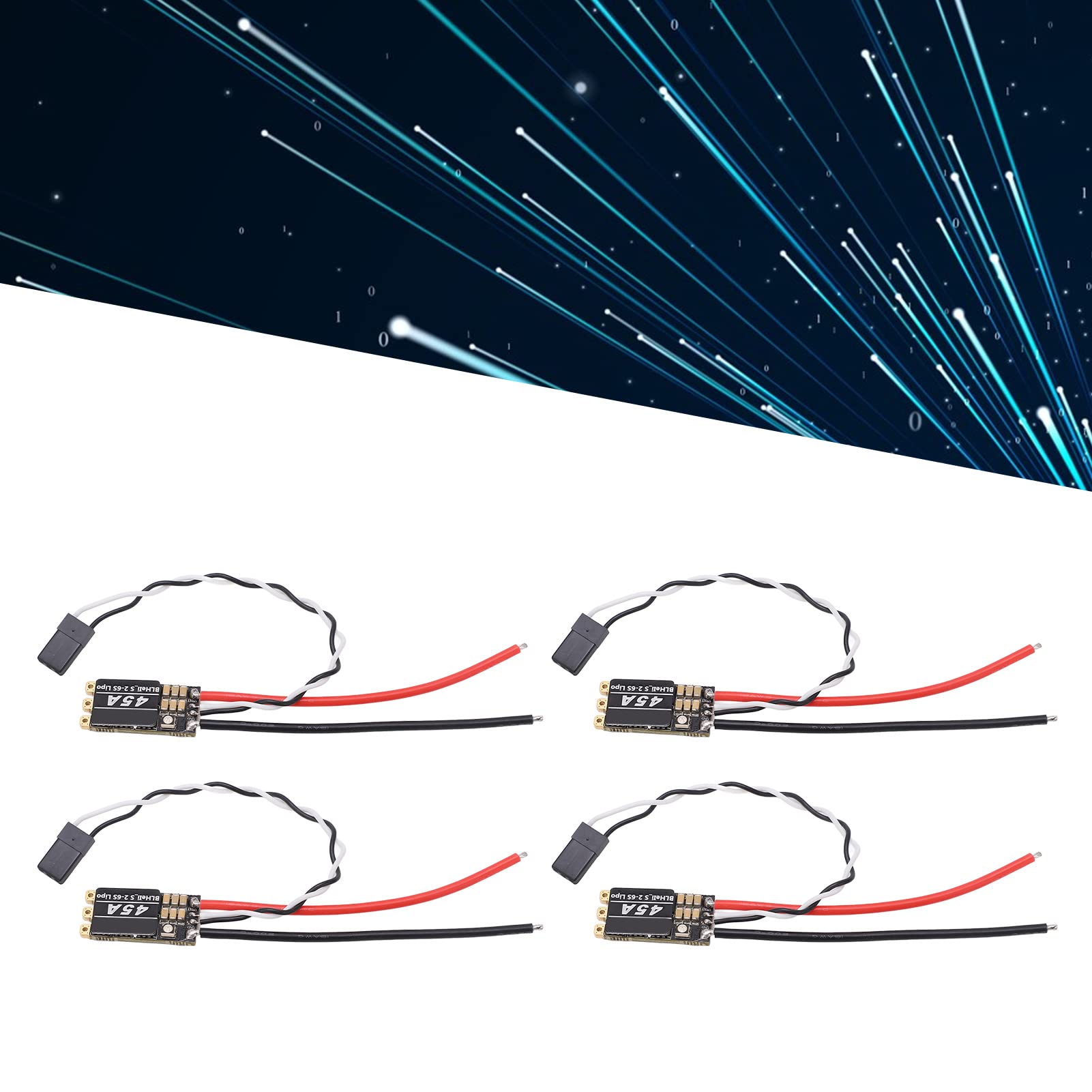 Drfeify Bezszczotkowy Zasilacz ESC 45A, 2 6S z diodą LED RGB i obsługą DShot 150 300 600, dla Drona RC Quadcopter FPV