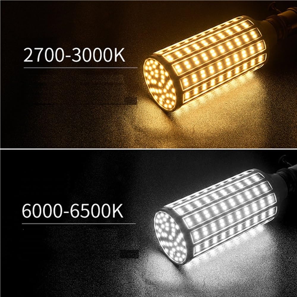 HongHeFu, Paquete de 20 bombillas LED tipo maíz, CA 85-265 V, E27, SMD5730, 15 W, 20 W, 25 W, 30 W, 40 W y 50 W, de Home Factory, lámparas de doble fila.(Blanco,40w)
