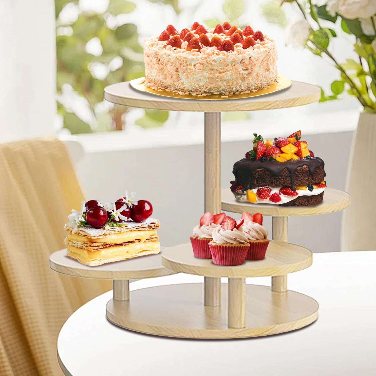 Amazon.co.jp: Voittozege 4段ラウンドカップケーキタワー