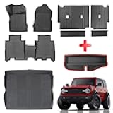 Interior Cover Mats for Ford Bronco Accessories 4-Door 2026,2021-2025 Floor Mats Rear Seat Back Cover and Cargo Liners with Trunk Lower Storage Mat（Not fit Bronco Sport）