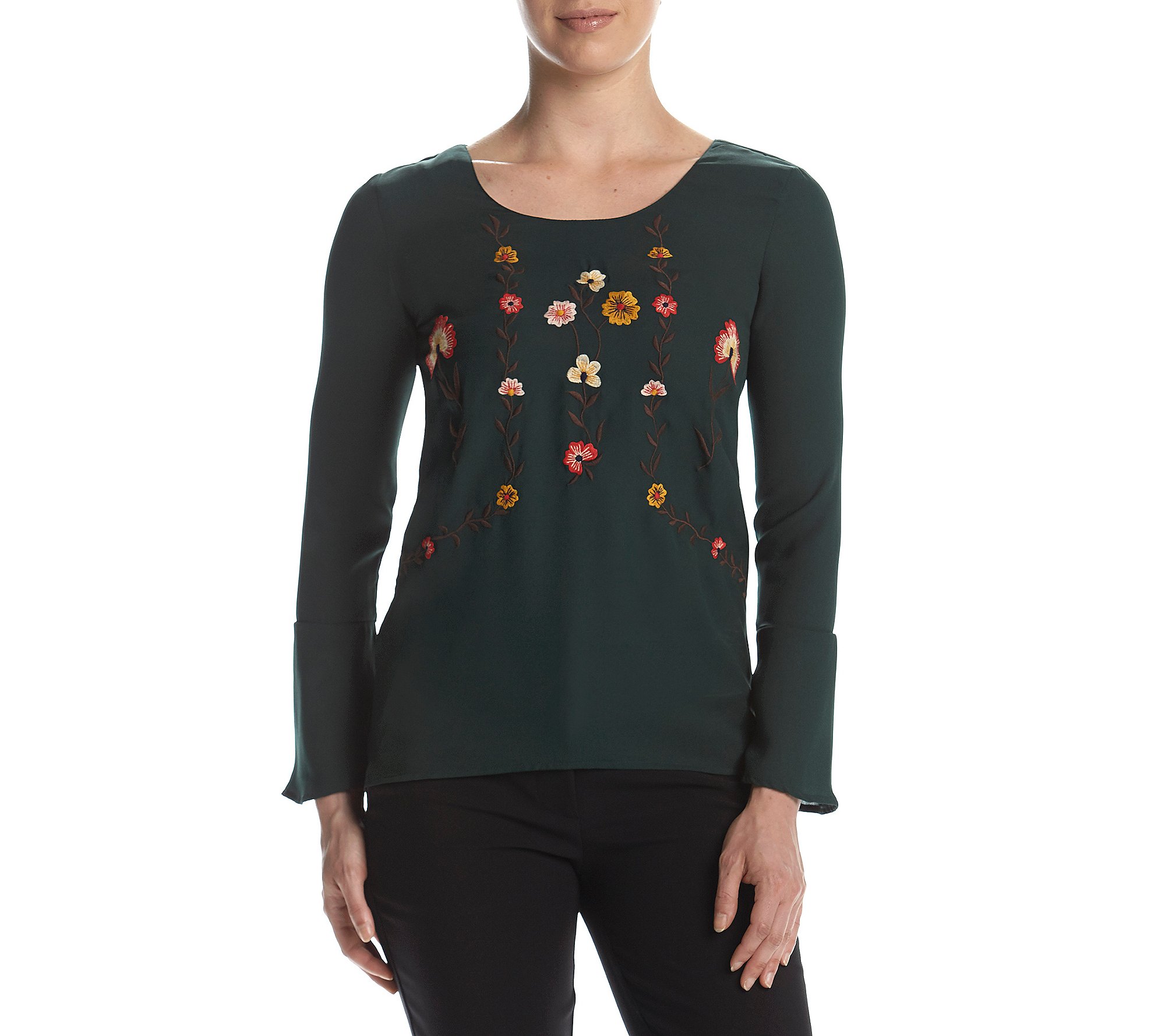 Ruff Hewn GREYBar Back Embroidered Top Green X-Small