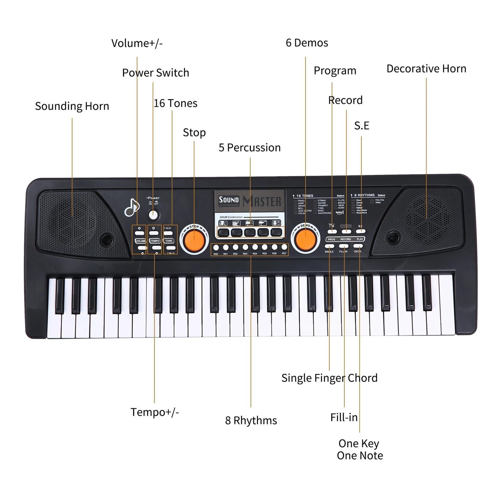 dorosłych klawiatura elektroniczna 49 Klawiszy USB Organy Elektroniczne Pianino Elektryczne Z Mikrofonem Czarny Cyfrowy Instrument Muzyczny Elektroniczny Instrument Klawiszowy