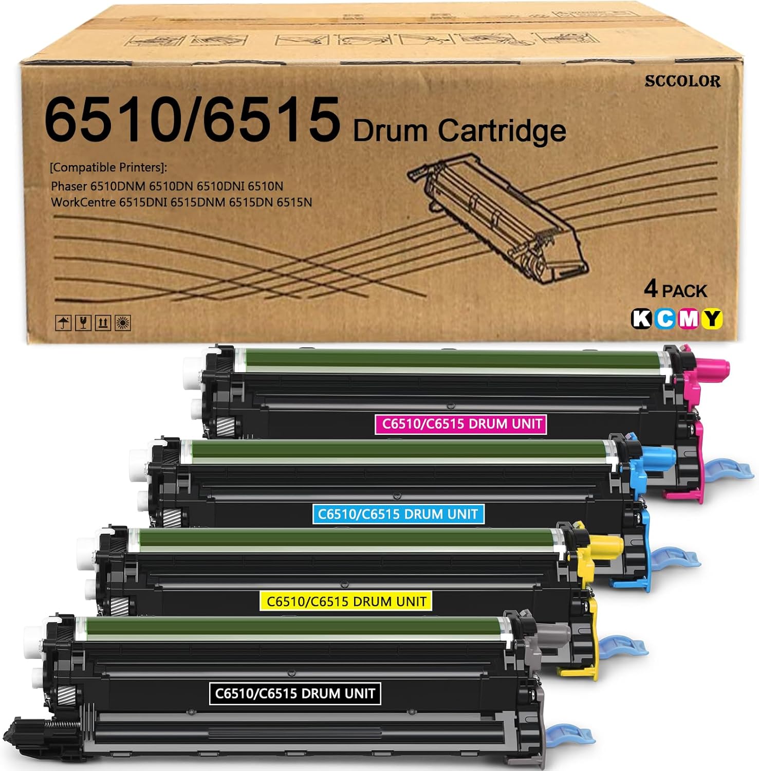 Phaser 6510 Workcentre 6515 Drum Unit Cartridge Replacement for Xerox 108R01417 108R01418 108R01419 108R01420 Imaging Unit Cartridge Compatible for Xerox Phaser 6510 Workcentre 6515 Printer Drum