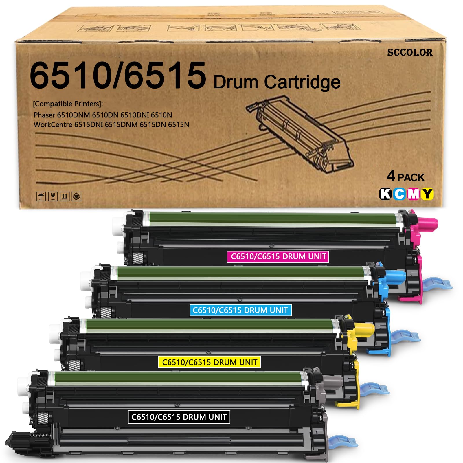 Phaser 6510 Drum Workcentre 6515 Drum Unit Cartridge Replacement for Xerox 108R01417 108R01418 108R01419 108R01420 Imaging Unit Cartridge Compatible