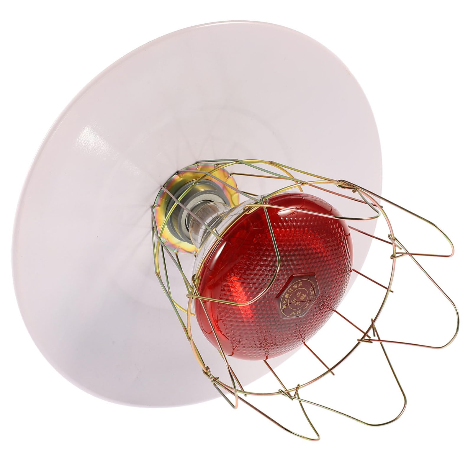 HANABASS Heizlampe Satz mit Metalllampenplatte für Nutztiere, Weiß