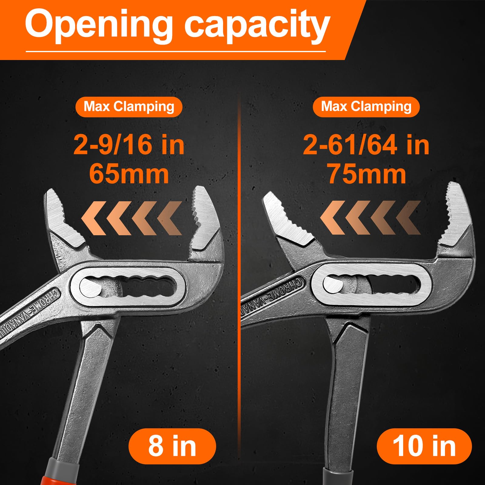 Water Pump Pliers Set - 8" & 10" Groove Joint Pliers -5