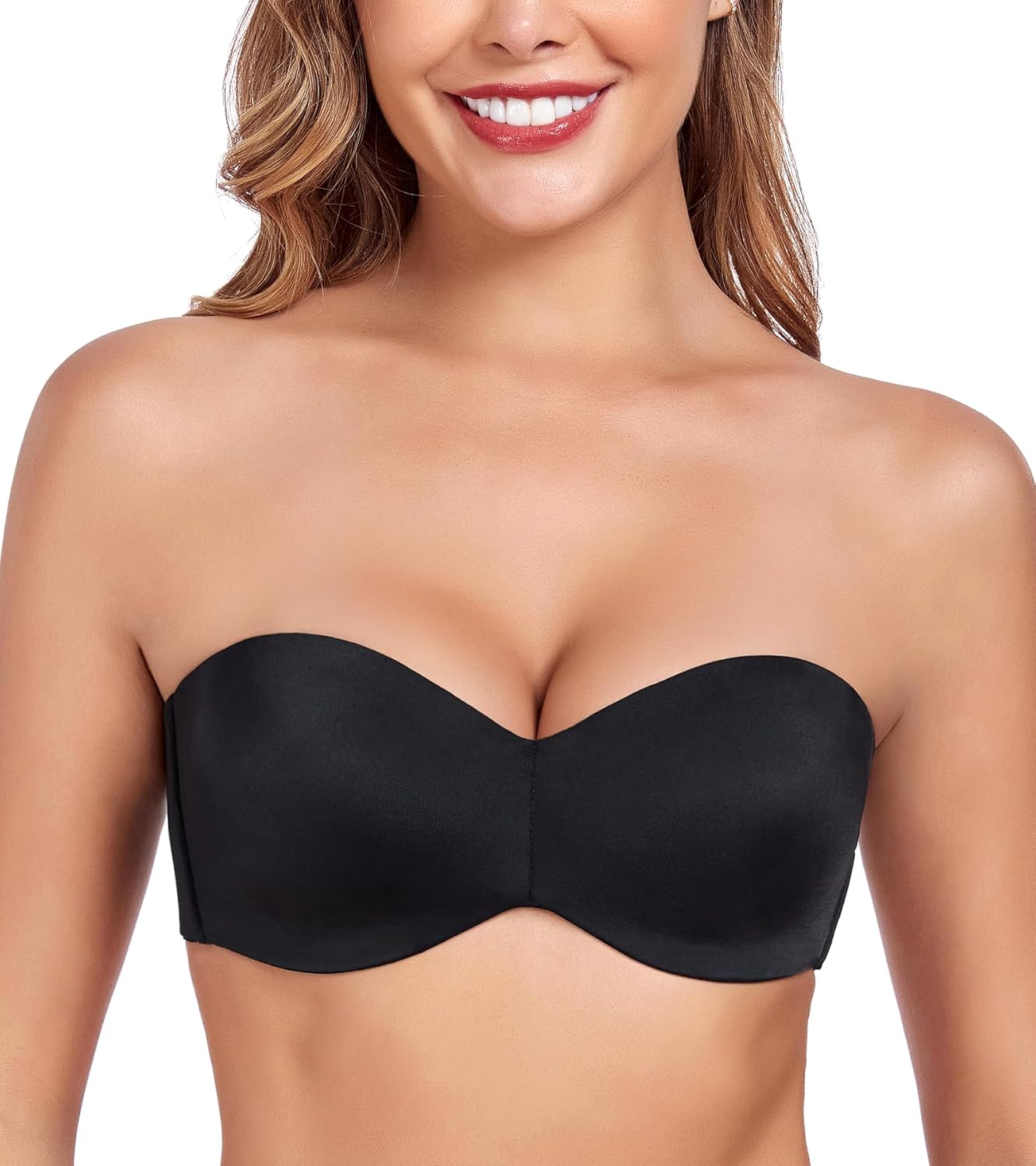 Women's Minimizer Bras Strapless Bra Seamless Underwire Bandeau with Multi-Way Straps