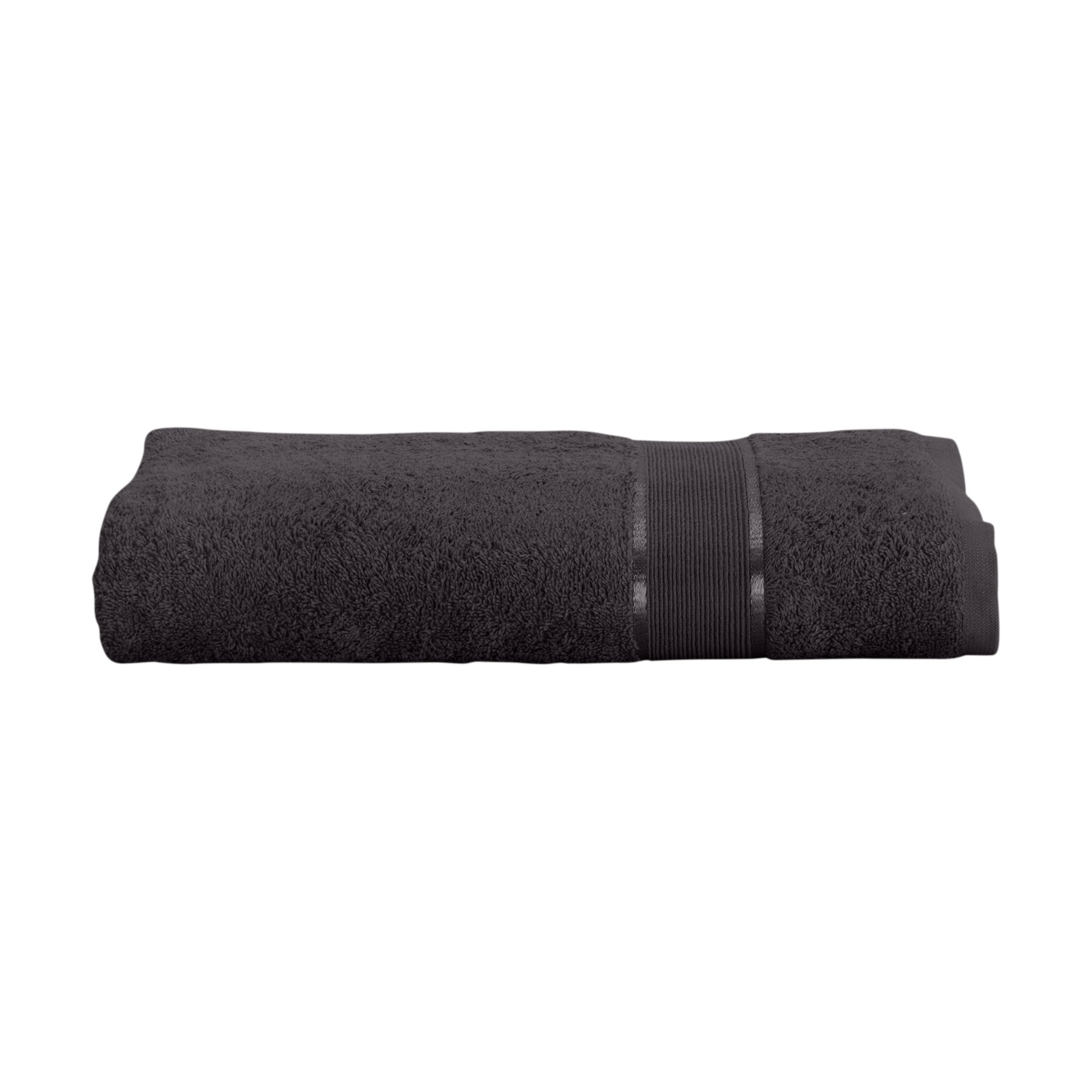 Lot De 2 Serviettes De Bain 100x150 Cm Anthracite - 100% Coton Éponge 500g/m² Extra Douces