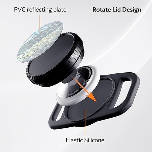 Miniatura 4 de PZOZ Funda impermeable para collar de perro (paquete de 2) para Apple AirTag, cubierta reflectante de PVC y funda de silicona para collar de