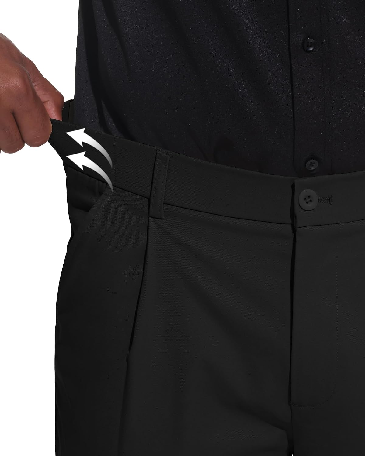 Ntrlv Men's Slim Fit Stretch Dress Pants Casual Pleated Tapered Trousers with Expandable Waist