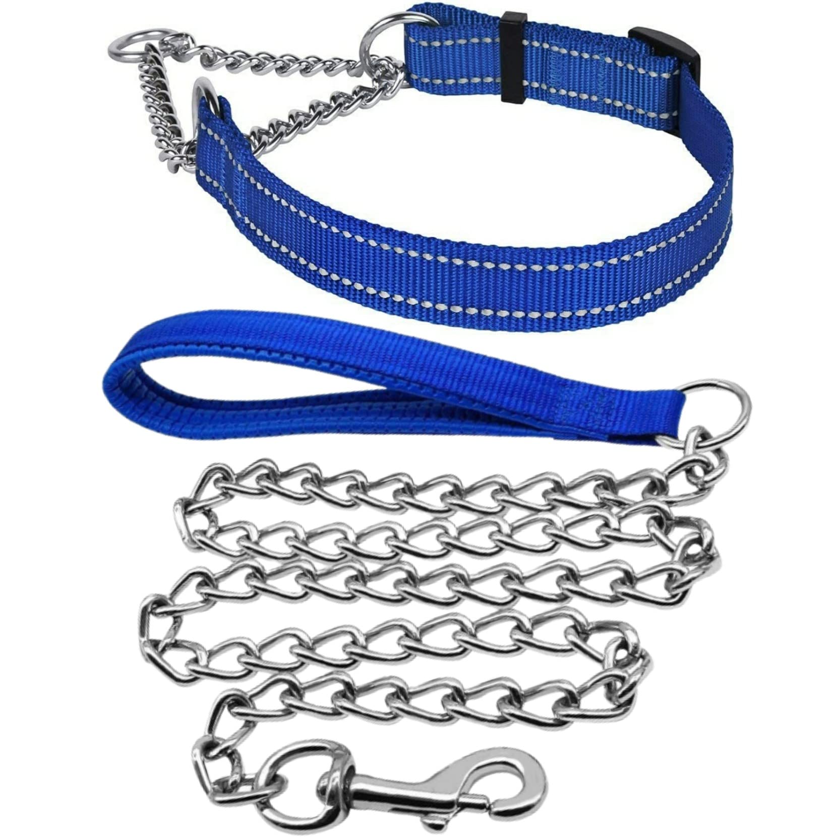 PSK PET MART (Size - Small, Thickness - 0.75" Inch) Martingale Collar Reflective Choke Collar with Handle Chain No. 10 for Small Dogs (Adjustable 14-20" Inch Neck Size, Color Blue) (B09WR4TC2T) Amazon Price History, Amazon Price Tracker