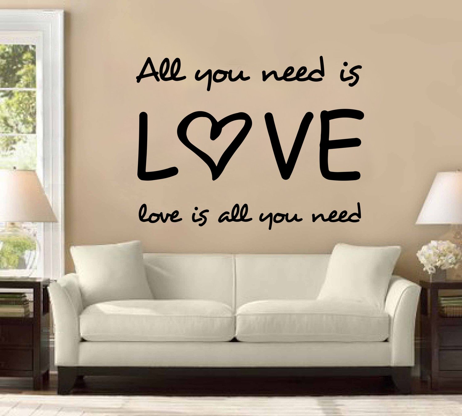 All You Need is Love Love is All You Need Wall Decal Sticker Song Heart