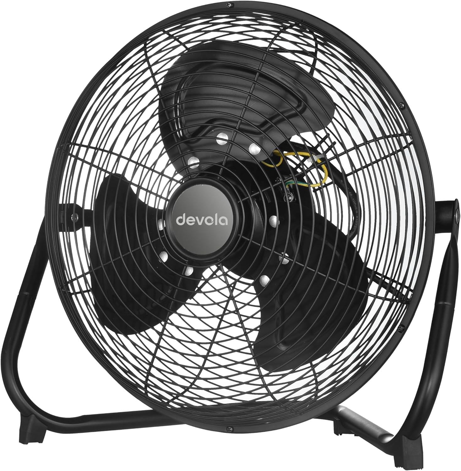 Devola High Velocity Floor Fan 12 Inch, Portable Powerful Industrial Fan for Home, Gym, Office & Warehouse, High Powered Cooling, 3 Speeds, Adjustable Head, Cord Storage Bracket, Black, DV12FFB โ image 1