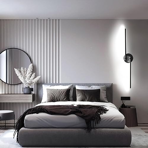 Miniatura 5 de Kawell Lámpara de pared LED moderna de 10 W con interruptor, lámpara de pared LED cableada con brazos de lámpara giratoria de 300 para sala de