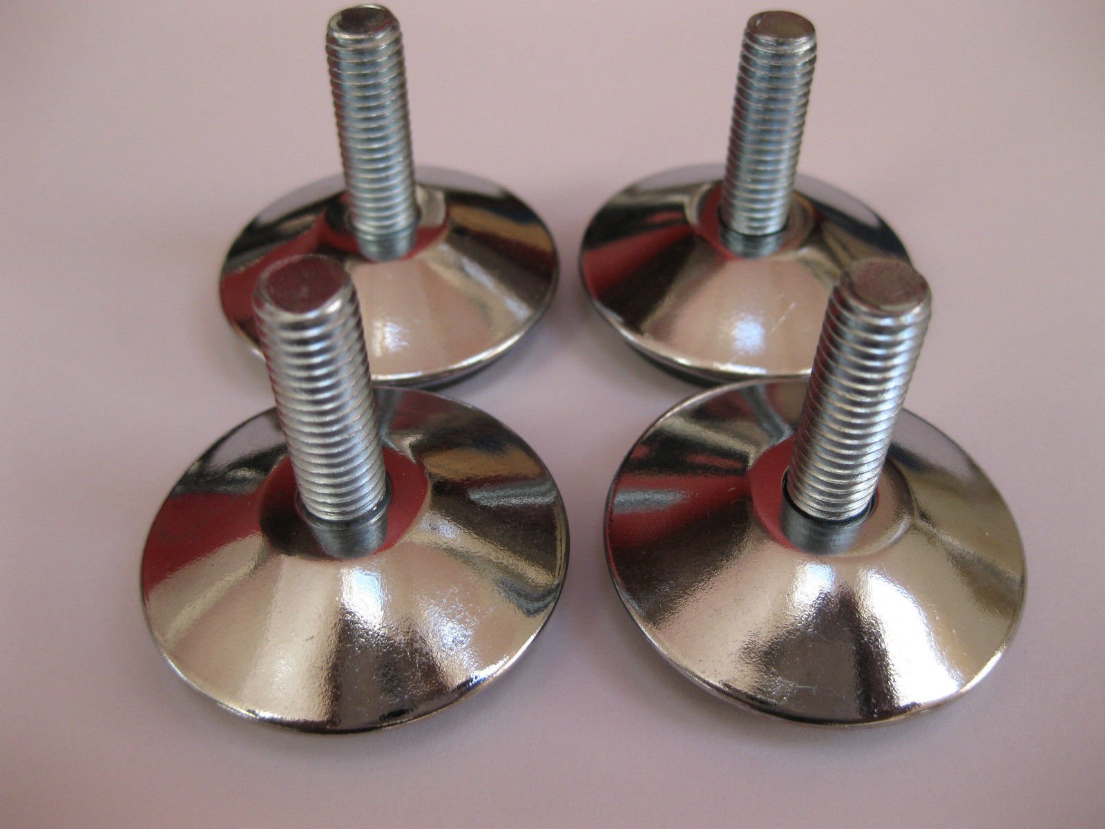 Rst 4 Adjustable Chrome Levelling Feet/Foot M8x25mm Table Desk Cabinet Kitchen Bench