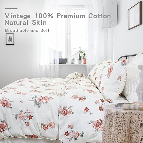 Miniatura 3 de Helthep Funda de edredón tamaño King, 100% algodón de primera calidad 600 hilos, tamaño King (90 x 104 pulgadas), con 2 fundas de almohada (20 x 36