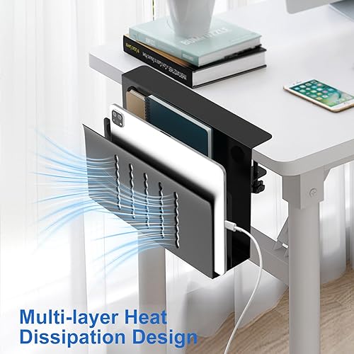 Miniatura 5 de HAMOPY Organizador de Almacenamiento Lateral de Escritorio, Organizador de Escritorio Colgante de Acero de 2 Niveles con Soporte Magnético para