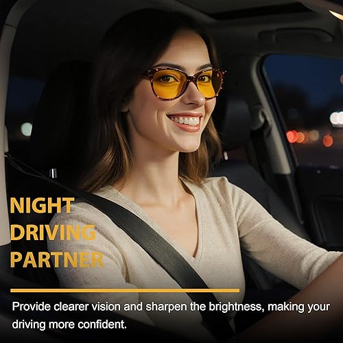 Miniatura 2 de LVIOE Gafas de visión nocturna para conducir mujeres hombres gafas amarillas para conducción nocturna antirreflejos polarizadas N8091