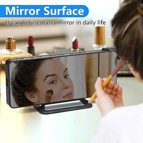 Miniatura 7 de U-pick Reloj despertador digital de proyección para dormitorios, reloj despertador LED de espejo grande de 7.3 pulgadas con cargador USB para