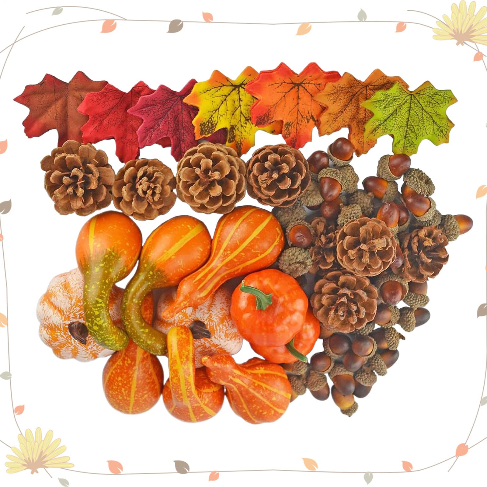 Décoration d'automne couronnes de porte et cheminée lot de 180 courges d'Halloween