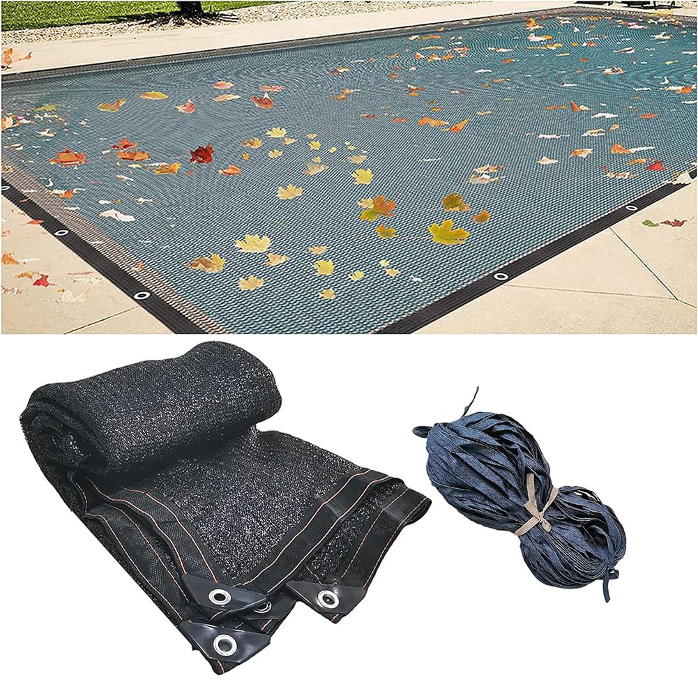 Cubierta de alberca para piscinas rectangulares, malla fina, cubierta de alberca de invierno para bloquear hojas y escombros, protege contra hojas, 5 m x 10 m/6 m x 12 m