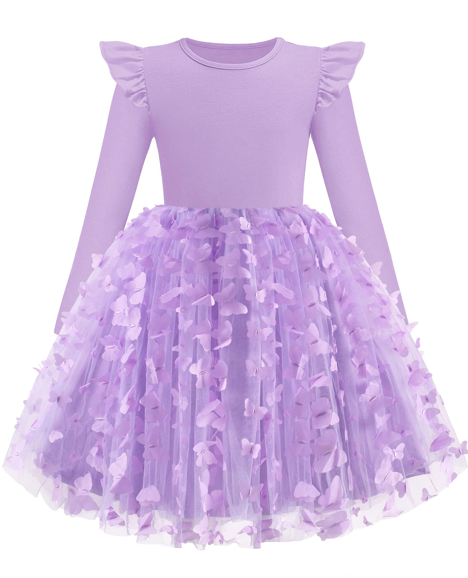 Arshiner Toddler Girls Long Dresses Sleeve Ruffle Winter Holiday Dress 2-6Y