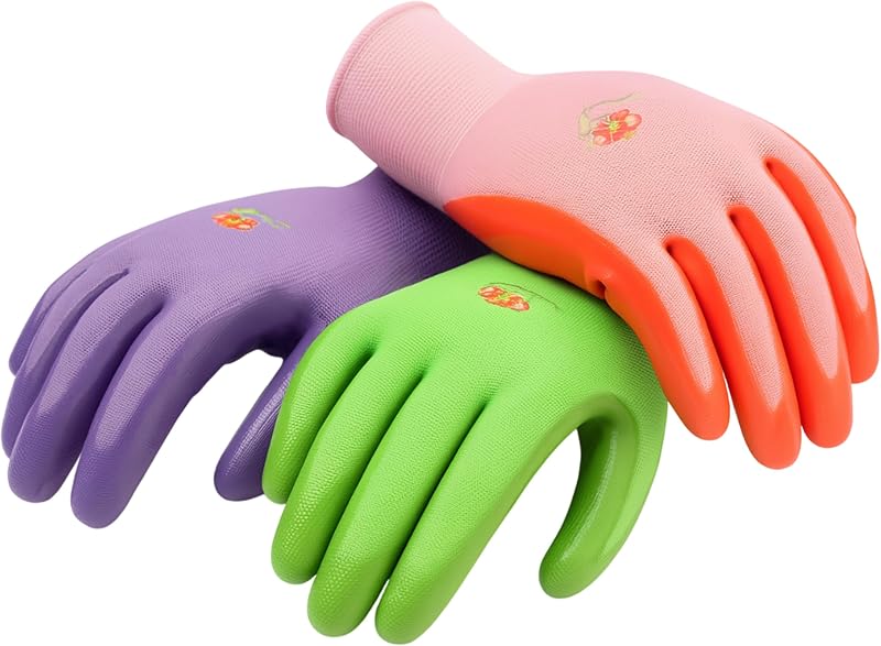 G & F Products Guantes de jardinería para mujer, guantes de trabajo con revestimiento de nitrilo de microespuma para jardinería, trabajos de jardín y poda