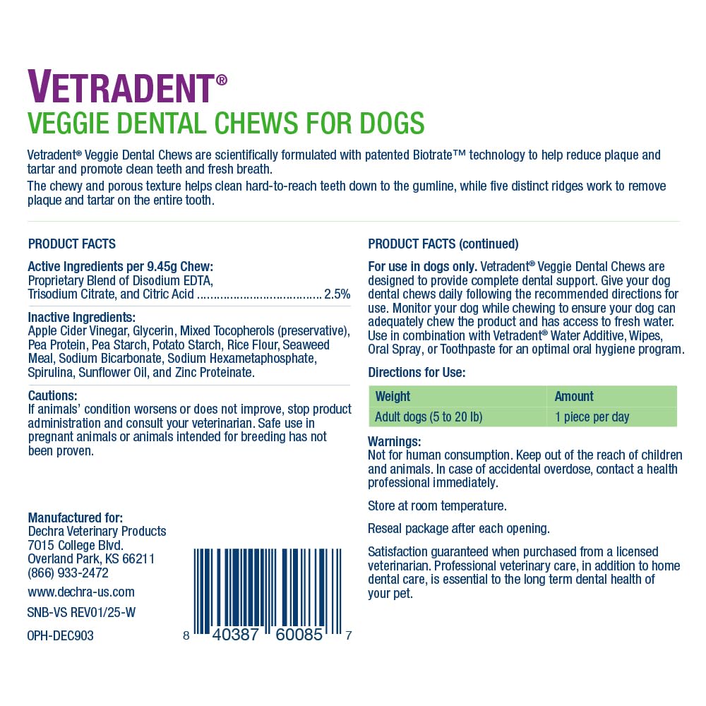 Vetradent&reg; Veggie Dental Chews for Small Dogs - image 2