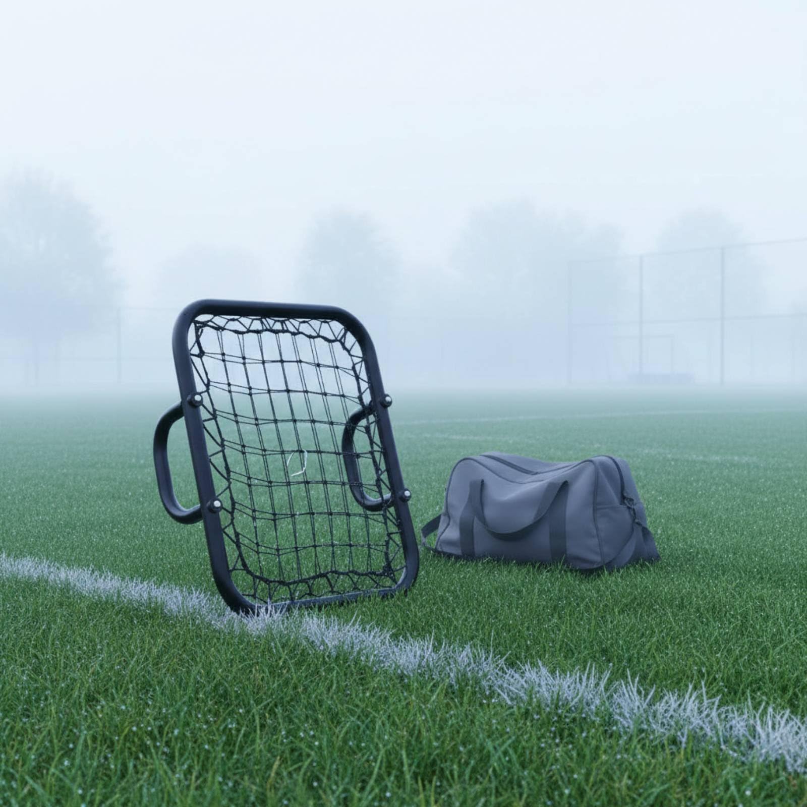 F Fityle Red de de Fútbol Entrenamiento Rebounder Portería Control Precisión Pase con Asa Doble y Marco de Acero Galvanizado Adecuada para Ejercicios en Casa Parque Campo Sesiones de Técnica