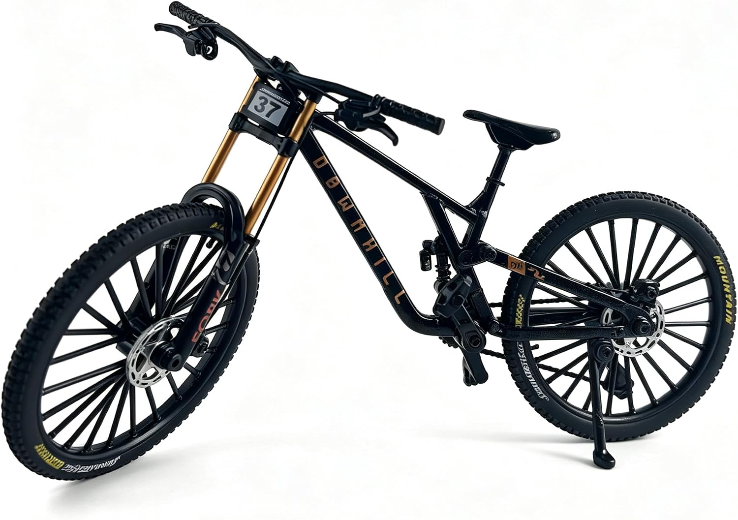 Finger Mountain MTB Bike Model for Adults 1:8 Scale, Black | Finger MTB Bike, Downhill Miniature Bicycle, For Adults, Cake Topper, Desktop Decoration