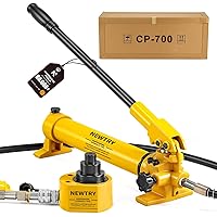 Vista 8 de NEWTRY Kit de potencia Porta de gato hidráulico de perfil bajo 10T + bomba manual hidráulica manual CP-180 Jack de sección múltiple, cilindro