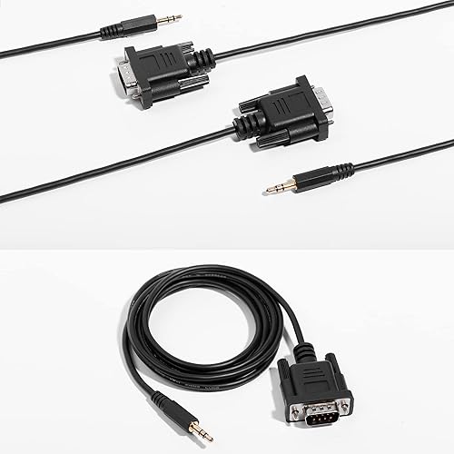 Vista 5 de DB9Pin M a DC3.0.197 in Serial RS232 Cable 6 pies DB9Pin a 0.138 in Serial Cable L= 6FT Negro