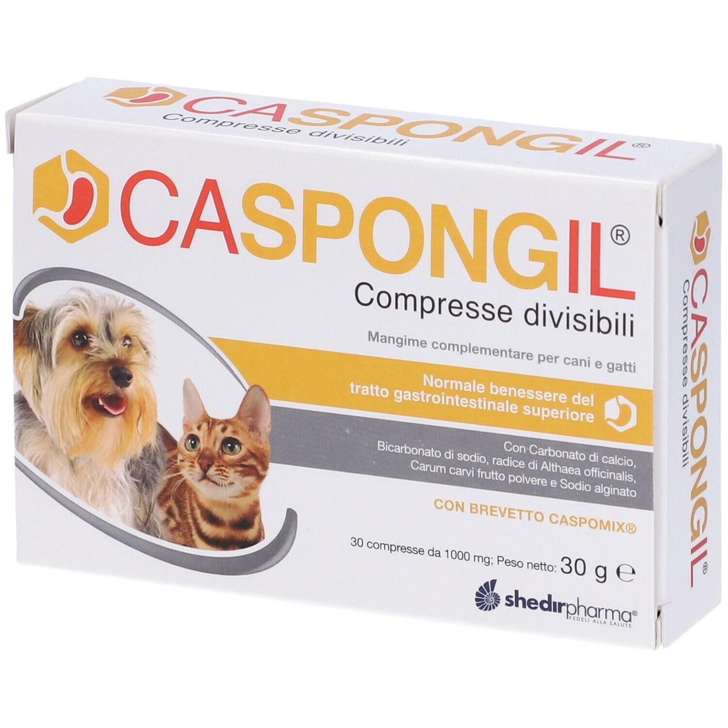 CASPONGIL 30 compresse - Integratore alimentare per cani e gatti utile al benessere gastrointestinale