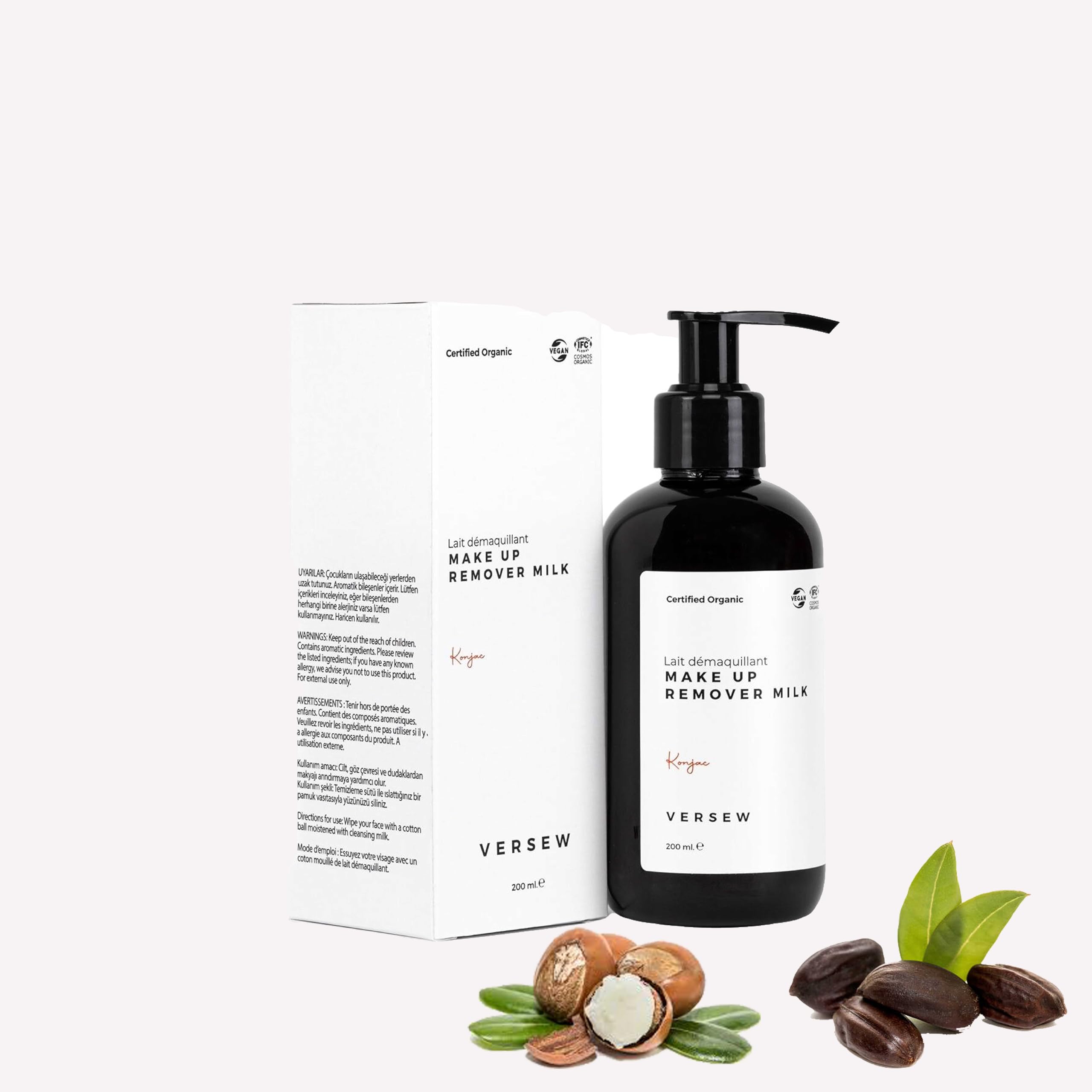 Versew Bio Vegan Gesichtsreiniger Mit Vitamin E – Make-up-Entferner Für Trockene & Normale Haut, 200 Ml