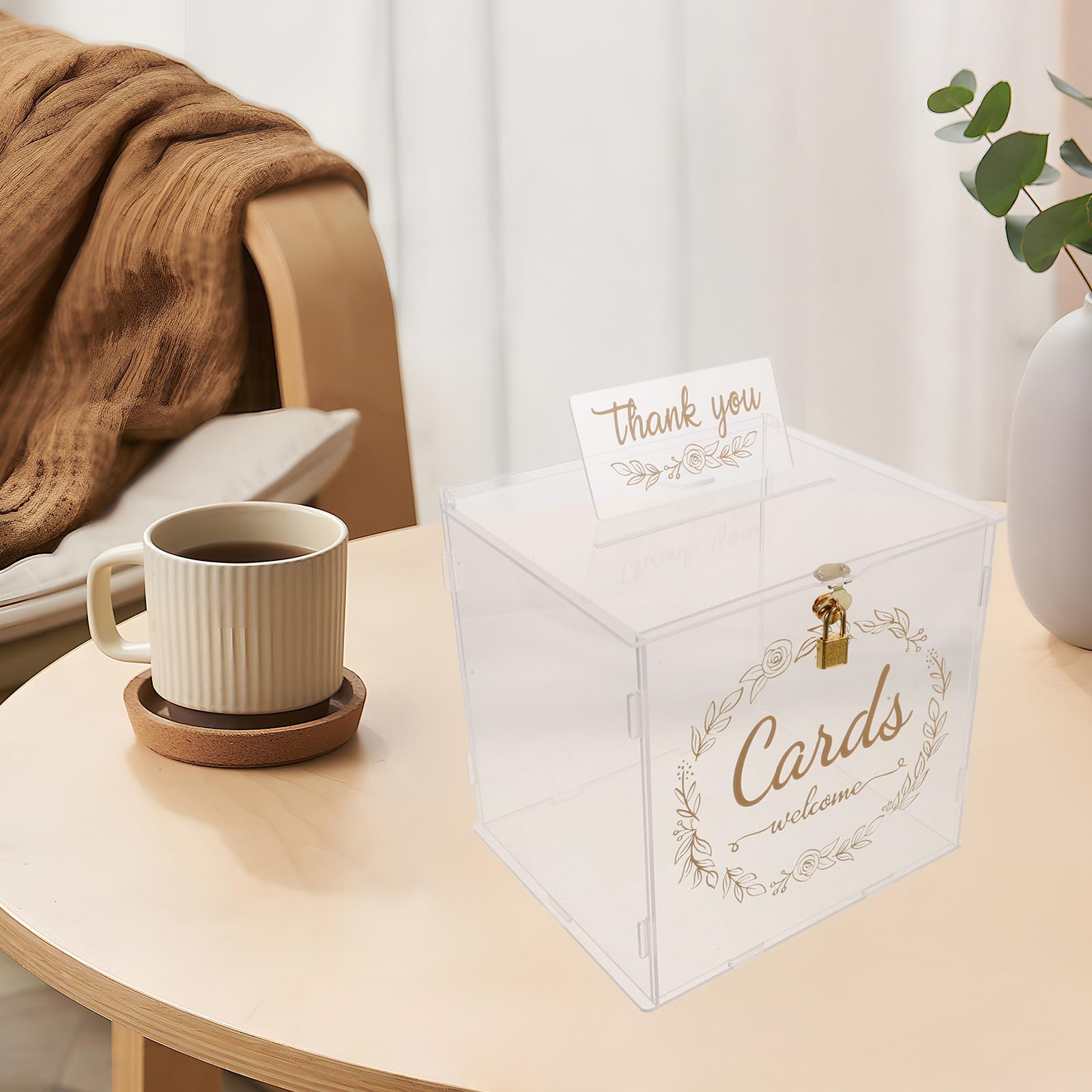 Garneck Hochzeitsgeldkasse aus Acryl mit Transparentem Design und Schloss Kartenbox für Umschläge und Erinnerungen an Hochzeitsfeiern