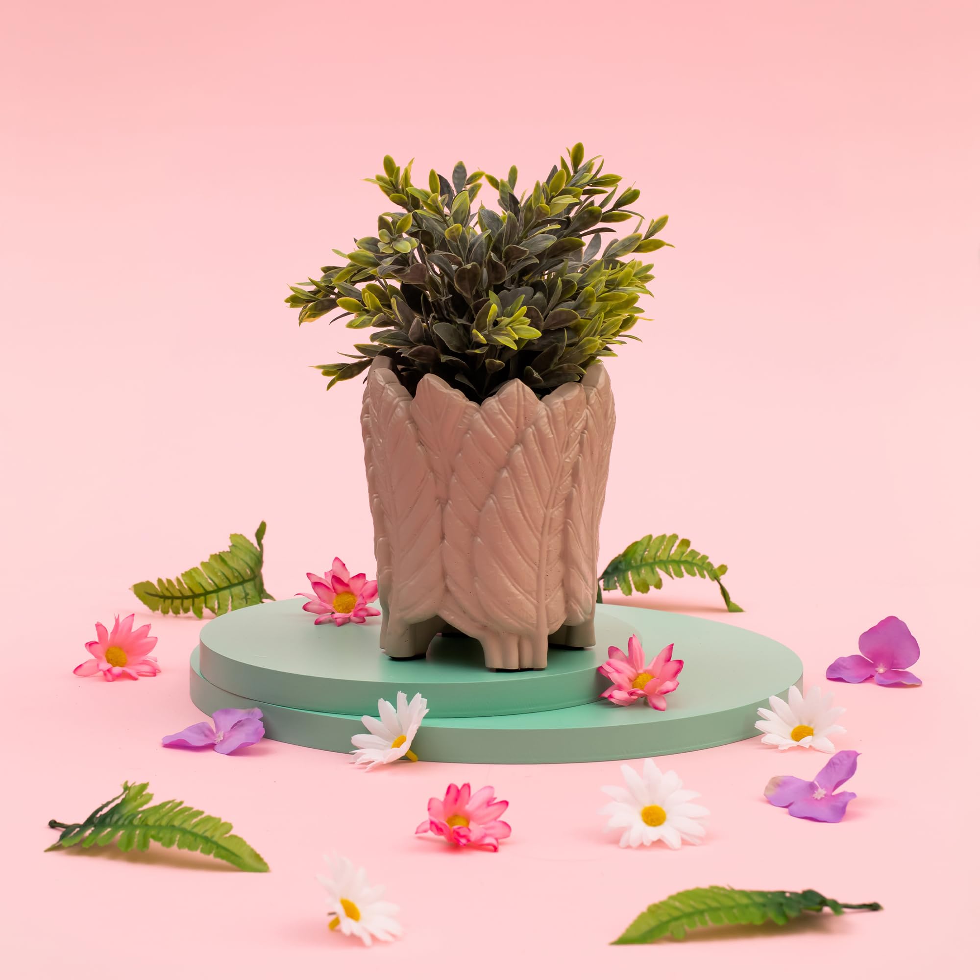 CONCRETTE Flower pot 135 x 135 x 160 mm, diameter 10 cm, concrete flower pots, indoor flower pots, plant pots, planters, plant planter - Image 3