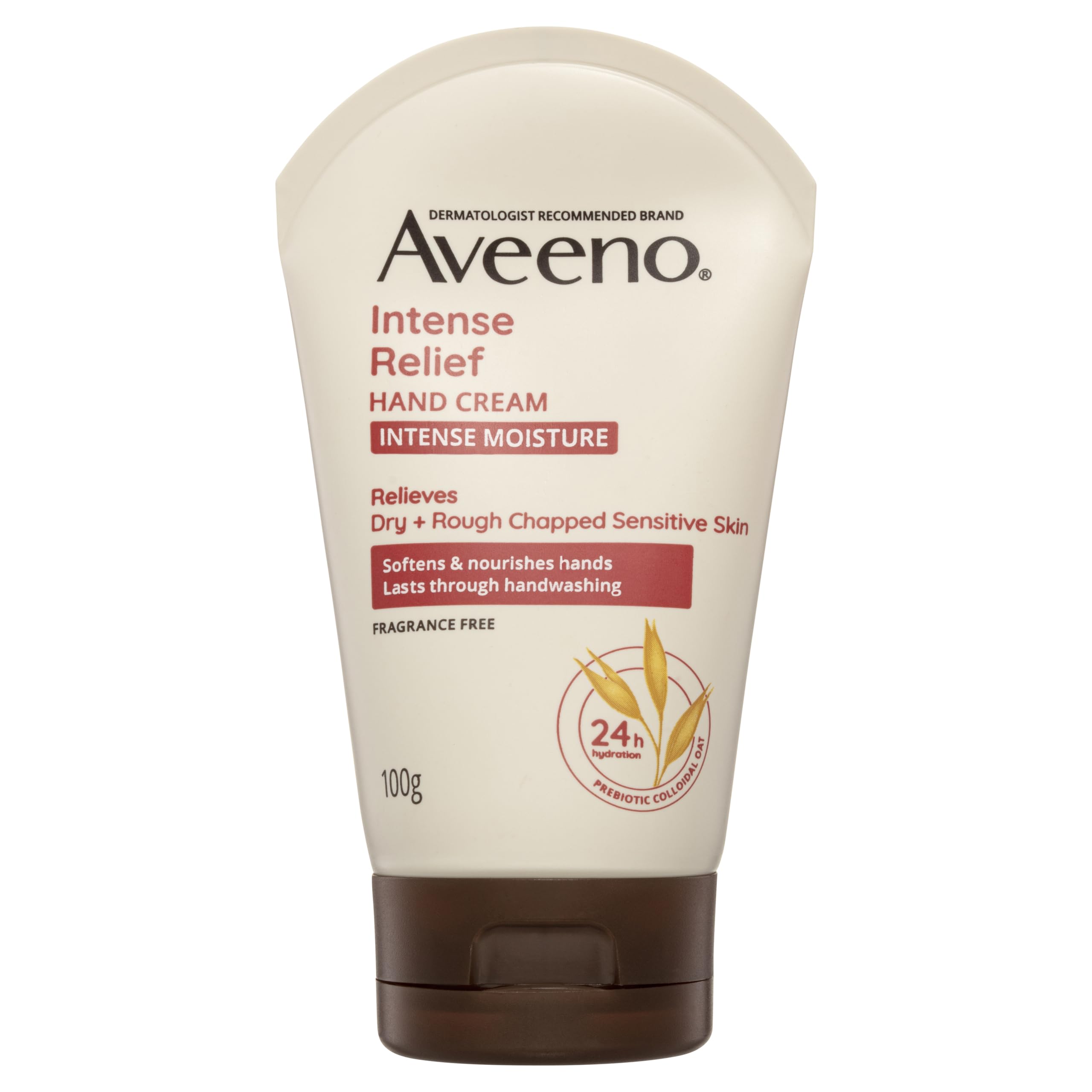 Aveeno Intense Relief Soothing Fragrance Free Hand Cream 24-Hour Moisture Protect Dry Rough Chapped...