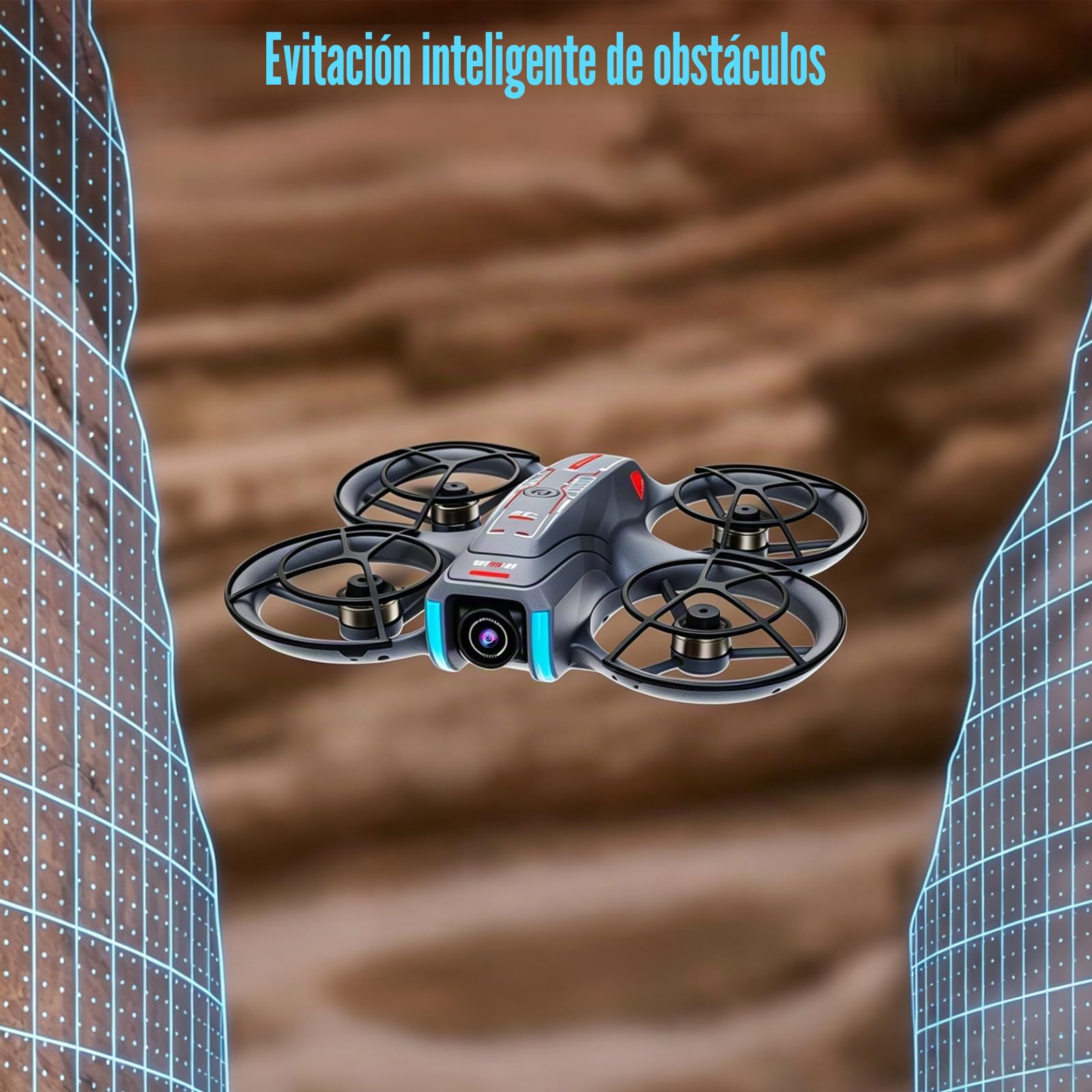 OBEST Dron con Cámara, RC Drones de Pantalla de 4.5", Juguetes Voladores con Evasión De Obstáculos, Motor Brushless, Regreso Automático, Tarjeta TF, 2 Baterías, para Adultos y Principiantes