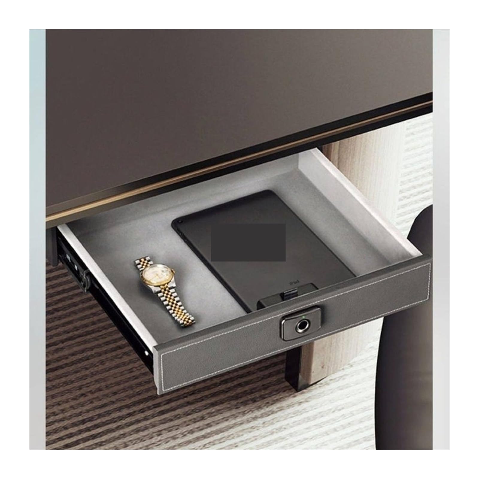 Cassaforte, Cassetta di sicurezza per impronte digitali, piccolo armadietto da soffitto, cassetto per gioielli, scatola per ufficio(Oranje,400 * 280 * 90)